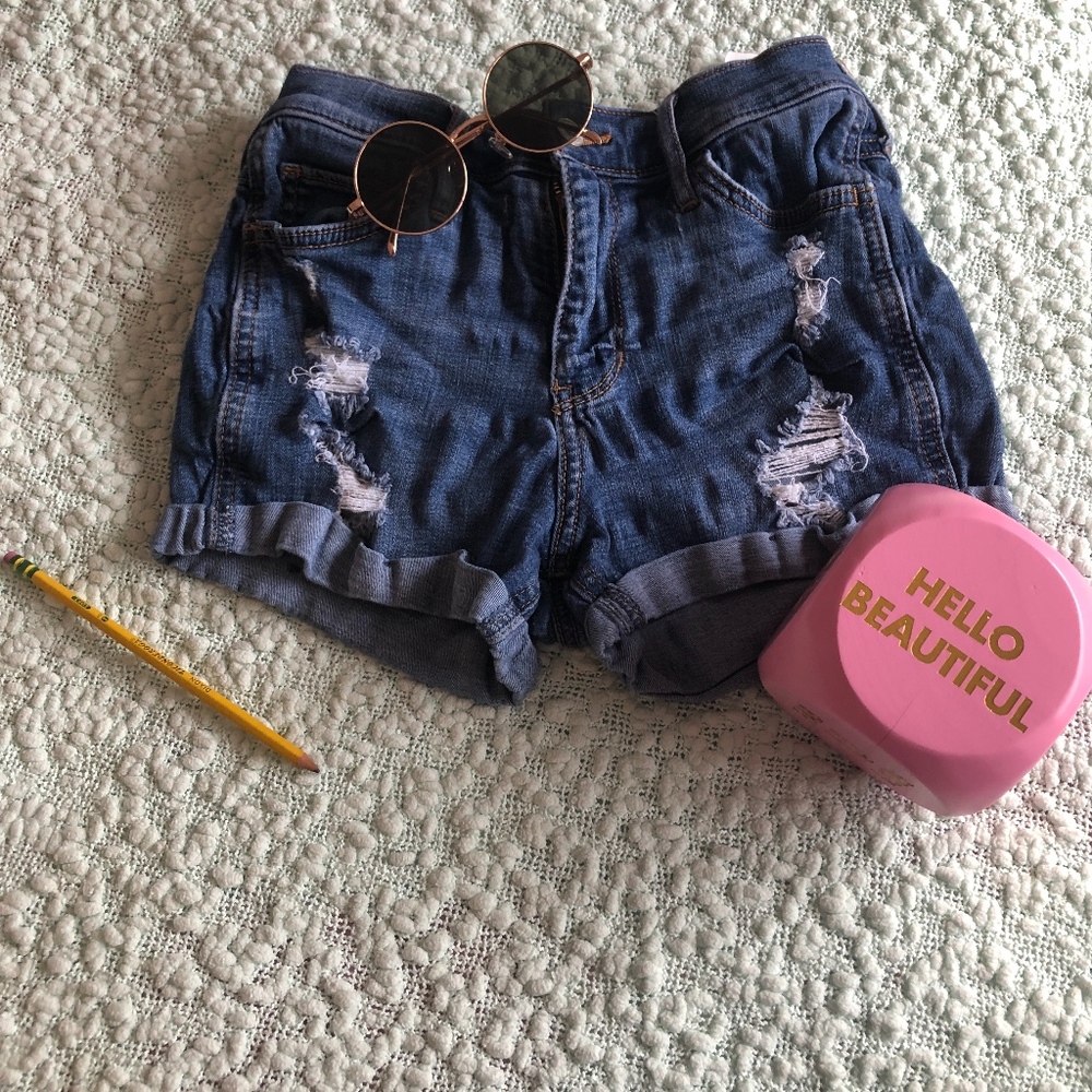 Hollister Ripped Denim Shorts